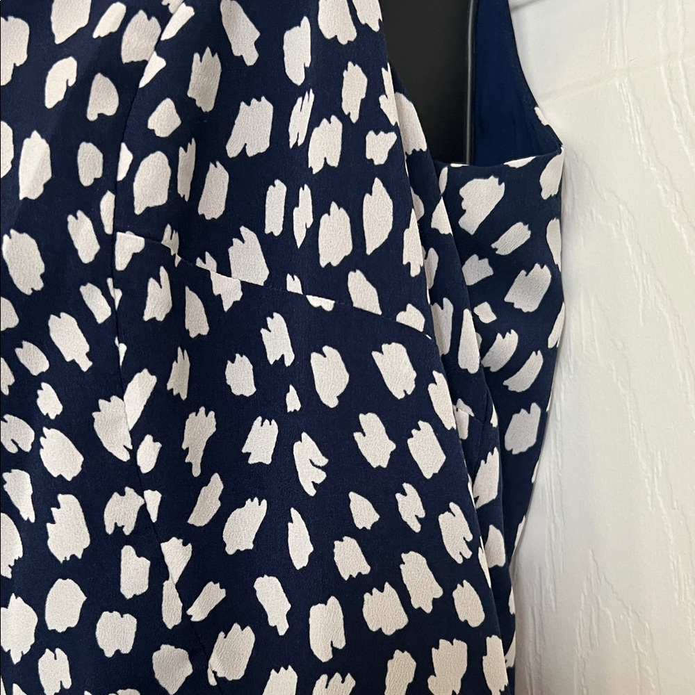 Vineyard Vines Navy Dot Dress Sleeveless Fit & Flare Classic Preppy Style - Picture 4 of 12
